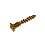 3.0 X 20 (No4 X 3/4") Brass Slot Raised Countersunk Woodscrew DIN 95