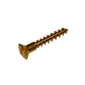 3.0 X 12 (No.4 X 1/2inch) Brass Slot Raised Countersunk Woodscrew DIN 95